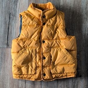 BABY GAP Puffer Vest Yellow and Gray Fleece Lined Size 4